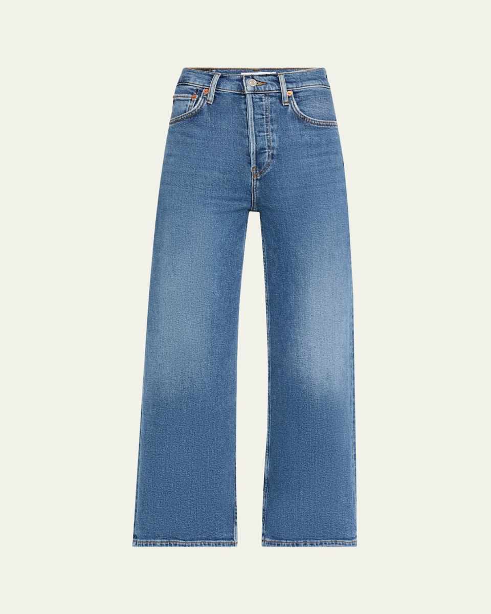 High Rise Wide-Leg Cropped Jeans